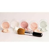 5 pc SET (FAIR 2) WITH BRUSH Mineral Makeup Matte Foundation Kit Full Size Sheer Powder Bare Face...