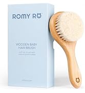 ROMY RO Soft Wooden Baby Hair Brush for Newborns & Toddlers in Chic Gift Box - Ultra Soft Natural...
