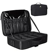Relavel Travel Makeup Train Case Makeup Cosmetic Case Organizer Portable Artist Storage Bag with ...