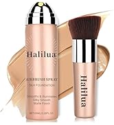 Airbrush Foundation Spray with Brush - Full Coverage Magic Minerals Airbrush Foundation for Smoot...