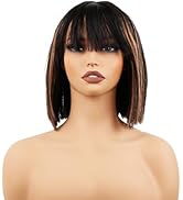 BIG G HAIR 10 inch Yaki Straight Vietnamese Human Hair Wig With Bangs Pre Plucked HD Lace & Adjus...