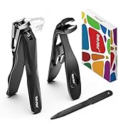 BEZOX Nail Clipper Set for Seniors - Curved Head Toe Nails Clipper for Fingernails and Toenails, ...