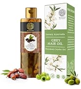 Buddha Natural Hair Oil for Greys & Whites (150 ml, 5.1 Oz) - Restore Natural Black Color of Hair...