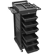 Lorvain Salon Beauty Rolling Trolley Cart, 3FT Hair Salon Storage Cabinet Barber Organizer Tool M...