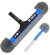 TidyMister 20'' 2 in 1 Pool Brush Head Cobweb Duster Heavy Duty Pool Cleaning Detachable Round Br...