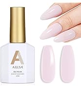 AILLSA Gel Nail Polish Bubble Gum Pink Gel Polish Natural Nude Light Baby Pink Color Pastel Nail ...