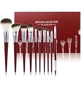 Brush Master Makeup Brushes 10Pcs Professional Kabuki Foundation Eyeshadow Blush Blending Lip Ful...