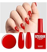 Rosiour HEMA-Free Red Gel Nail Polish, 18 ML Bright Red Gel Polish for Women, Same Color Same Bot...