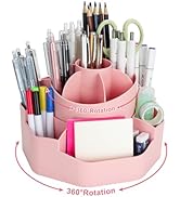 HSSPANFN Pencil Pen Holder for Desk,13 Compartments 360 Degree Rotating Desk Organizers, Large Ca...