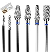 6Pcs Nail Drill Bits Set Professional, 3/32'' Electric Nail Drill Bits for Acrylic Gel Nails, Cut...