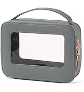 Clear Makeup Bag Transparent Cosmetic Bag Large Toiletry Bag With Zipper Double Sided Travel Make...
