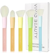 Vivid Beauty 5pcs Face Makeup Brushes Set, Vegan Soft Bristles for Flawless Complexion - Blush, F...