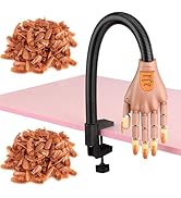 Acrylic Nails Flexible Practice Fake Hand, BORNBYME Nail Training Adjustable Finger Kits, Fake Na...
