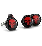 Sodcay 4 PCS License Plate Screw Fasteners, Skull License Plate Screws, License Plate Bolts Decor...