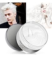 White Temporary Hair Dye Wax Natural Instant Hair Color Wax Pomades 7.06 oz, Hair Styling Clay fo...