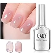 GAOY Jelly Nude Gel Nail Polish, 16ml Sheer Rose Pink Translucent Soak Off Gel Polish, UV Light C...