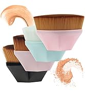 4 Pack Foundation Makeup Brush - BEAHOT Flat Top Travel Kabuki Brush Momma Brush for Blending Liq...