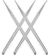 Beavorty 4pcs Stainless Steel Cuticle Pusher Nail Dotting Pen Metal Dead Skin Remover for Profess...