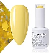 Arte Clavo 15ml Cream Yellow Nail Gel Polish, Soak Off Nail Gel Polish Nail Art Manicure Salon DI...