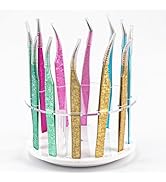 12 Holes Acrylic Rotatable Tweezers Holder Eyelash Makeup Grafting Tweezer Display Stand Extensio...