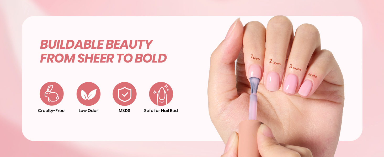 nude pink jelly gel nail polish