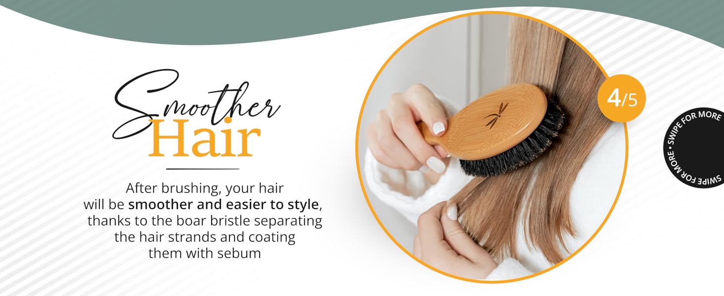 boar bristle brush, boar bristle hair brush, soft bristle hair brush, women fine hair