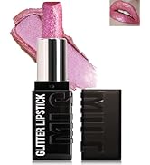 Diamond Glitter Matte Lipstick,Long Lasting Waterproof Pink Metallic Sparkling High Pigment Non-S...