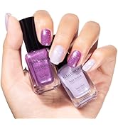 Nailshion Quick Dry Nail Polish, Mermaid Shimmer Shades Fast Air Dry Fingernail Polish Duo, Non-G...