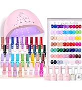 Beetles Gel Nail Polish Kit with U V Light - One Color One Bottle 35 Colors 68 Pcs Gel Polish Kit...