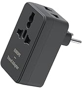 TryAce European Travel Plug Adapter, International Plug Adapter with Dual AC Outlet, 5V/3A USB-A ...