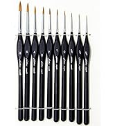 Detail Paint Brushes Set 10pcs Miniature Brushes for Fine Detailing & Art Painting - Acrylic, Wat...