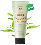 Tallow Sunscreen, Sunscreen for Face, Beef Tallow for Skin, Reef Safe Travel Sunblock Grass-Fed N...