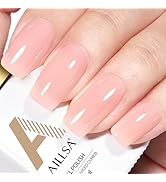 AILLSA Nude Pink Gel Polish Light Natural Jelly Gel Nail Polish Neutral Milky Color Translucent G...