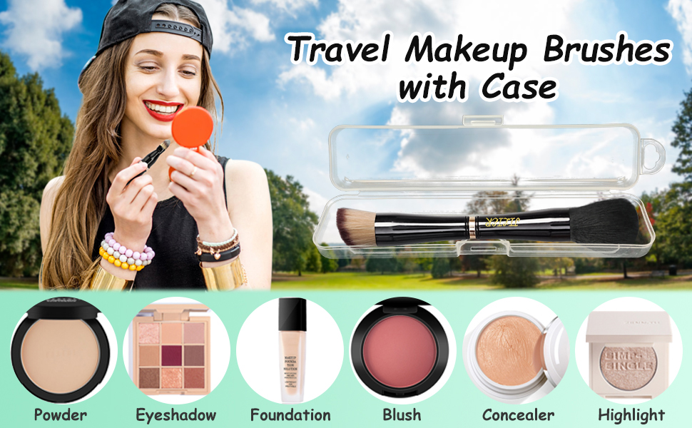 Travel Makeup Brushes with Case