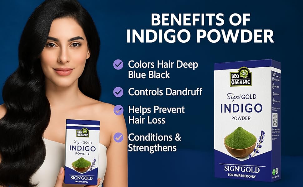 Indigo Powder benifits, controls dandruff, helps hair loss , conditions and strengthen hair 