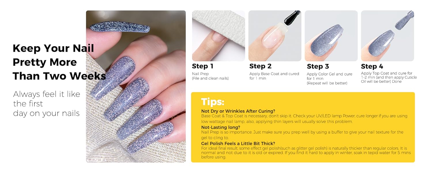 BURANO Reflective Glitter Gel Polish-666 Easy to Use