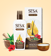 sesa ayurvedic strong roots oil with hibiscus and other ingredients 