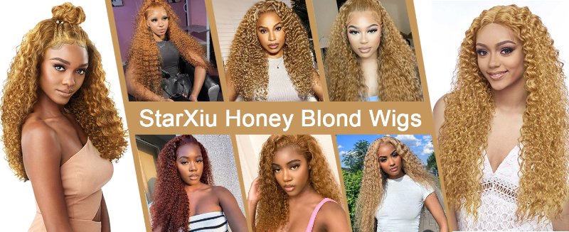 13x6 Honey Blonde Deep Wave Lace Front Wigs Human Hair Customer Show