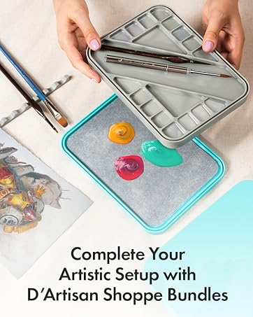 Complete your artistic setup with D'Artisan Shoppe bundles, featuring palettes and brush sets.
