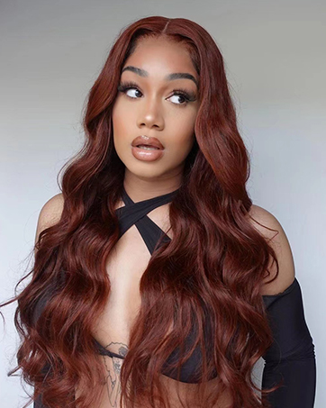 reddish brown lace front wigs human hair