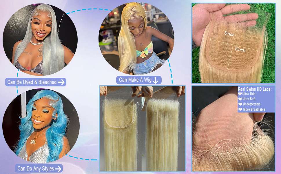 613 5X5 closure, Lace Closure Human Hair,613 Closure,blonde closure,closure human hair,HD Closure