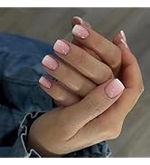24 Pcs Spring Press on Nails Extra Short Square - LINMEIZAI Fake Nails Press ons Nail Tips Glue o...