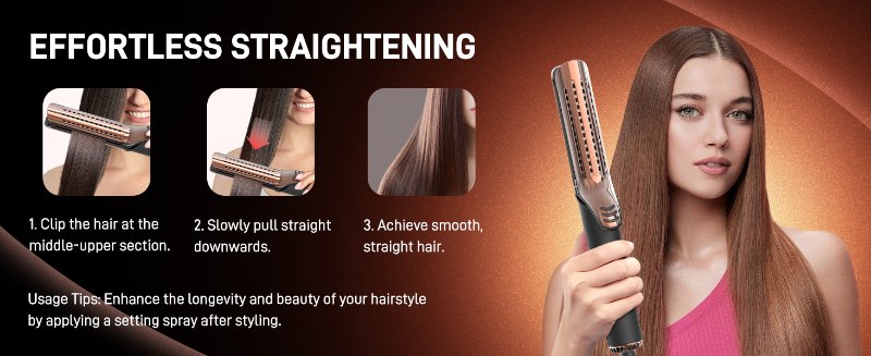360° Airflow Styler Curling Iron Hair straightener Ceramic flat iron for Lasting straight hair