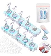 MelodySusie Nail Stand for Press Ons, 2 Sets Blue Acrylic Magnetic Base for Painting Display Hold...