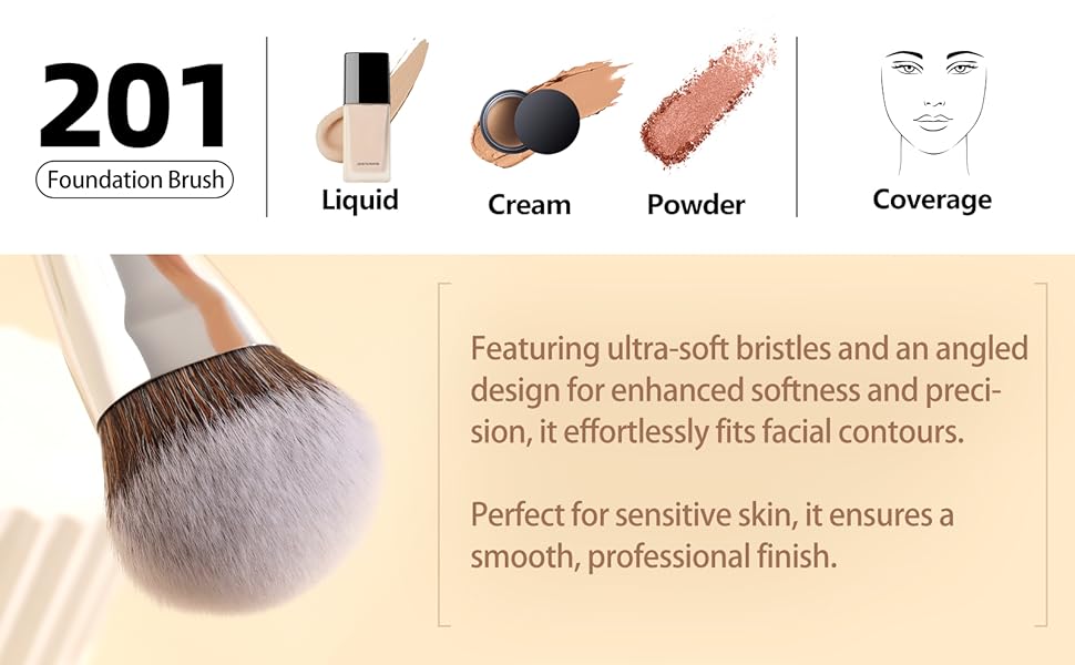 soft face makeup brush for liquid foundation