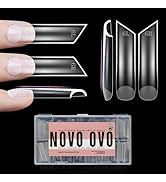 NOVO OVO XXL Lipstick Shape Nail Tip, Natural (not Sculpted), Symmetrical Cut Extra Thick False N...