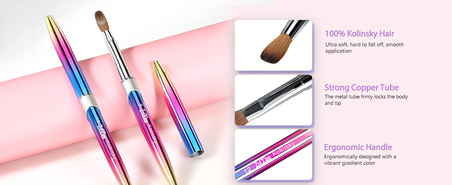 100% Kolinsky acrylic nail brush