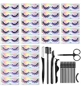 MAGEFY Lashes 30 Pairs 6 Styles Faux Mink Eyelashes, Fake Eyelashes Natural Look to Dramatic Volu...