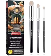 PANDAFLY Drybrush Set - 3 Sizes Hobby Detail Paint Brush Set, Acrylic Paint Brushes for Tabletop ...