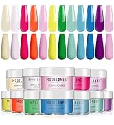 Modelones Acrylic Powder, 12 Colors Pastel Spring Summer Acrylic Nail Powder Easter Nail Art Maca...